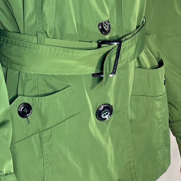 Talbots Green All Weather Lined  Rain Trench Coat‎ Size M Pockets Belted - Picture 5 of 9